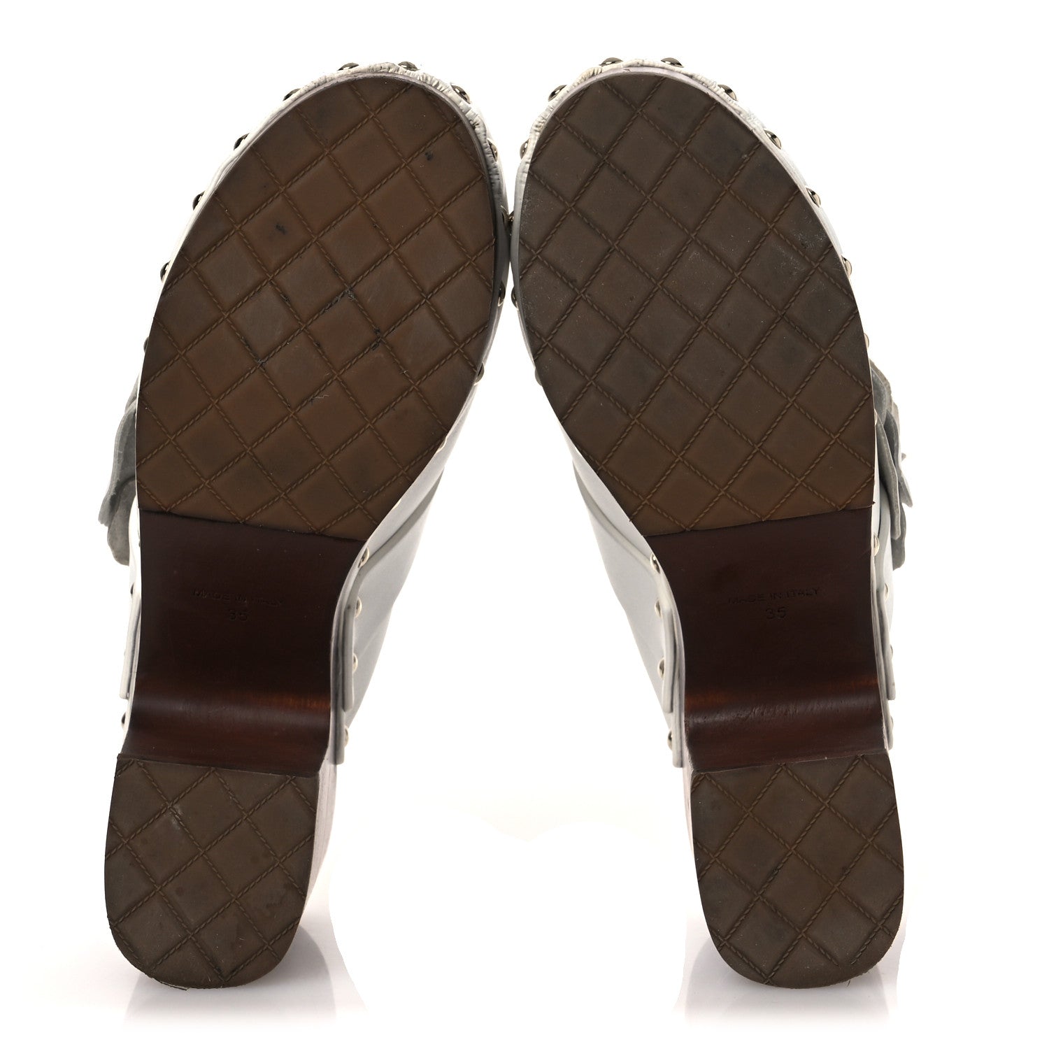 Calfskin Camellia Clogs 35 White