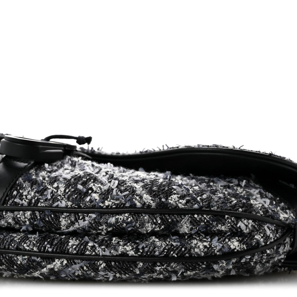 Tweed Saddle Bag Black Silver