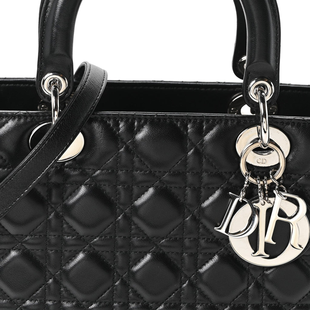 Lambskin Cannage Medium Lady Dior Black