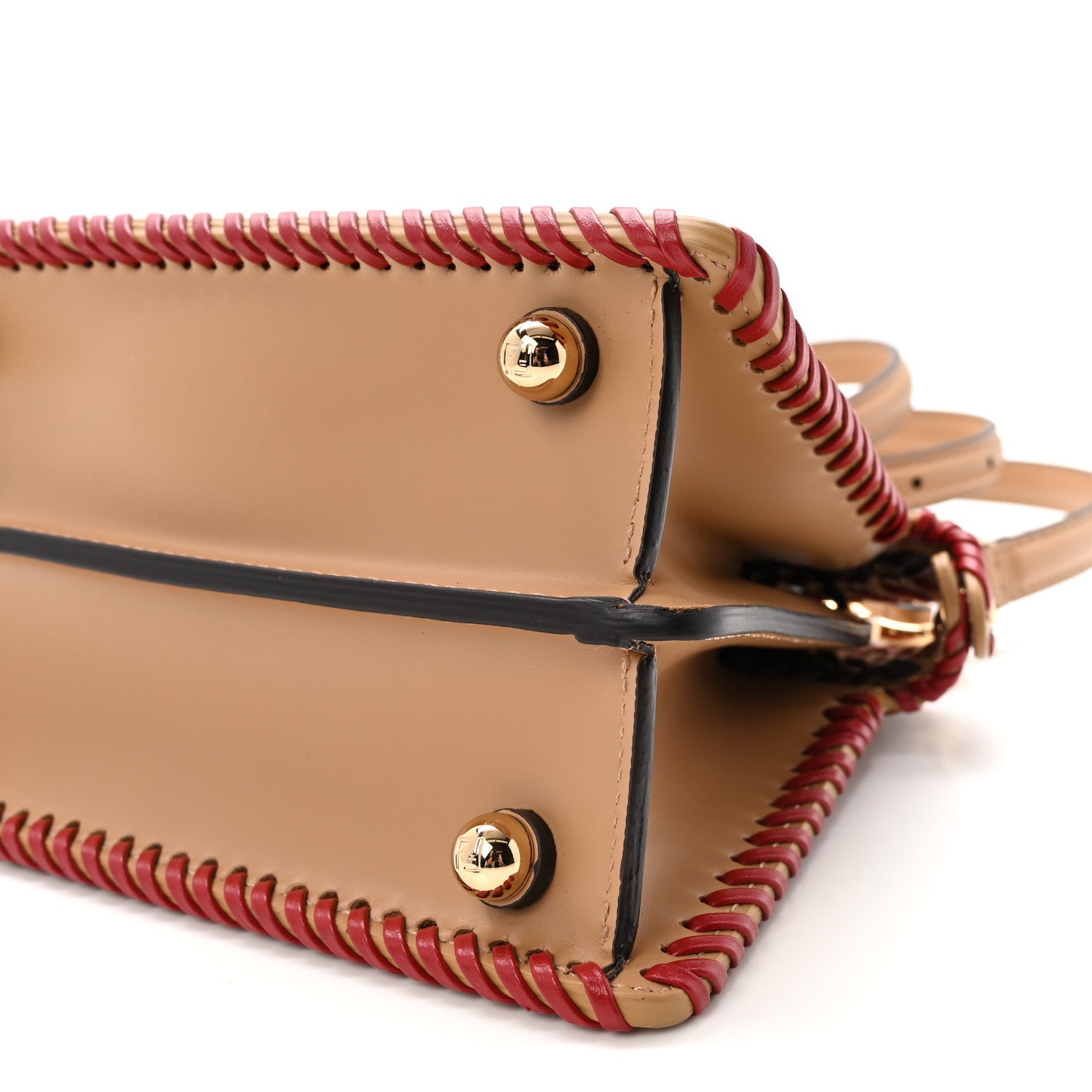 Vitello King Shiny Nappa Intreccio Petite Peekaboo I SEE U Satchel Miel Mogano Rosa Fragola