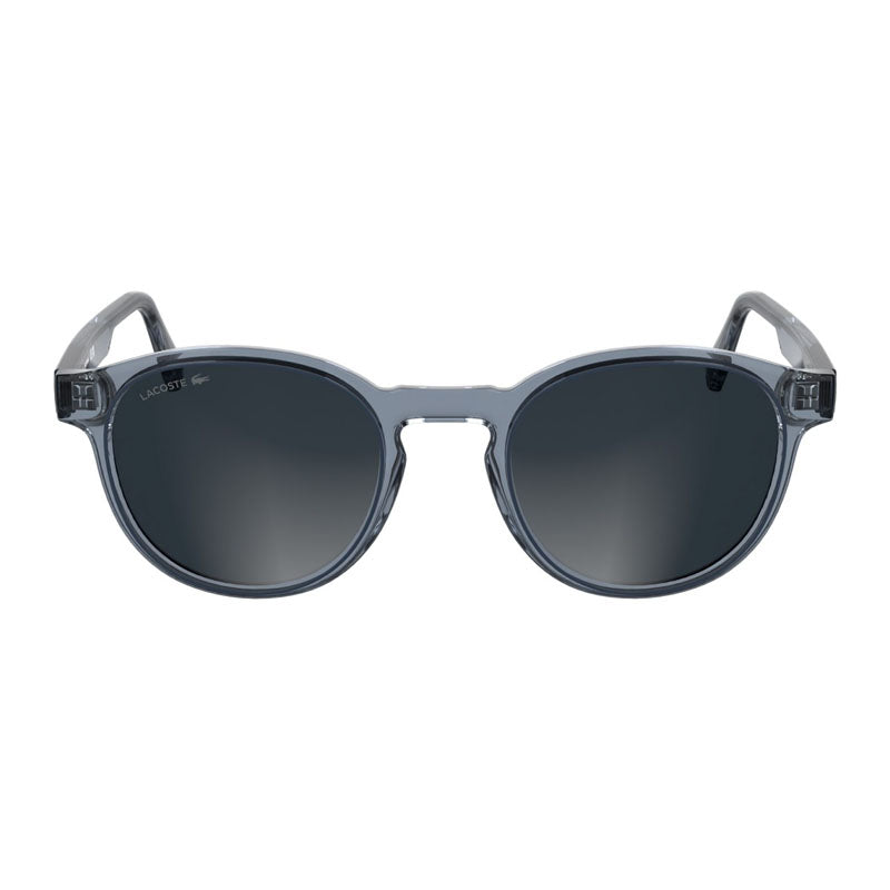 Lacoste Sunglasses Square Full Rim, Transparent Light Grey Frame and Grey Lens L6055SN038