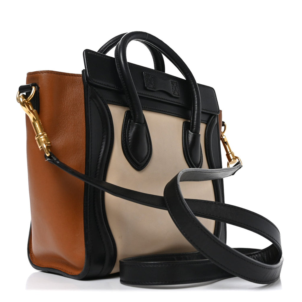 Smooth Calfskin Nano Tri-Color Luggage White