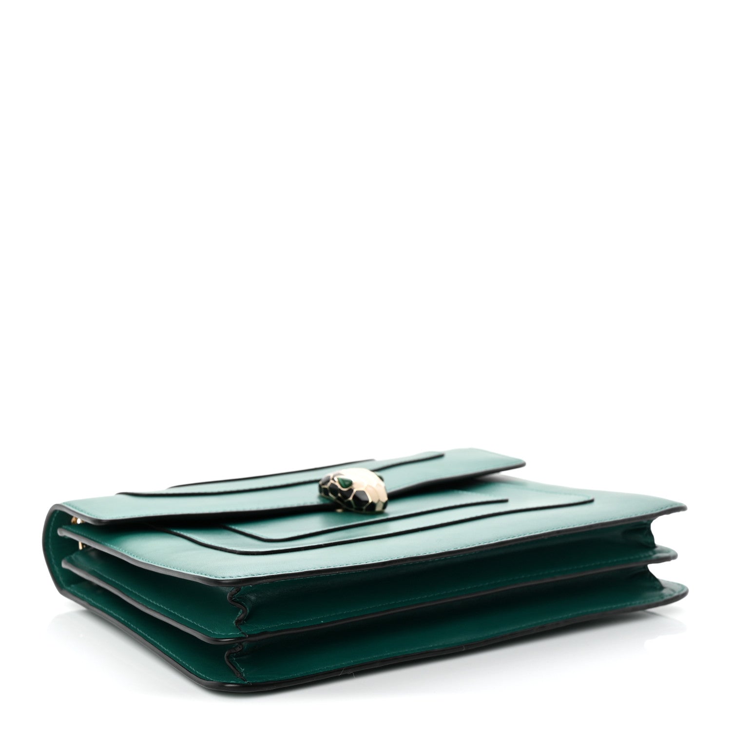 Calfskin Serpenti Forever Snake Strap Crossbody Bag Emerald Green