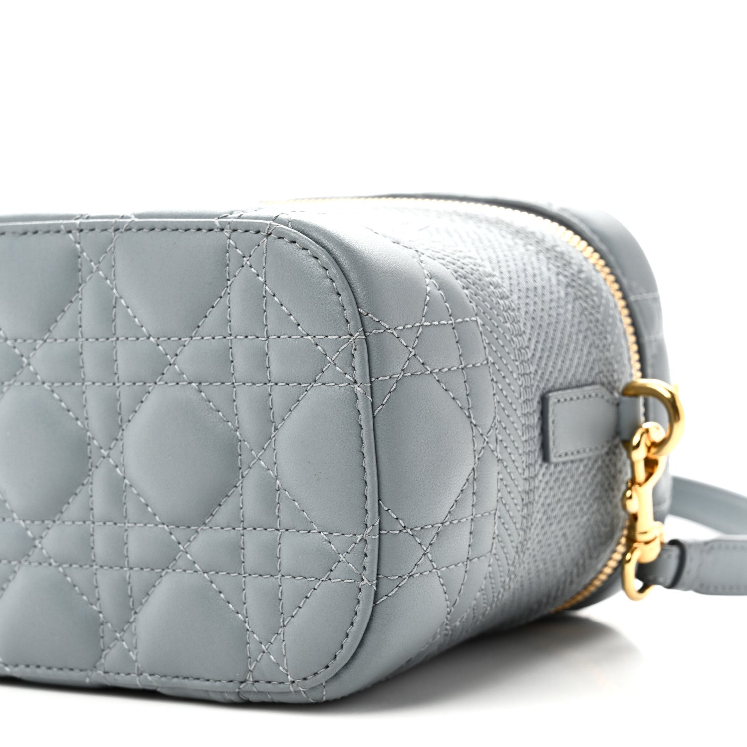 Lambskin Cannage Small Diortravel Vanity Case Cloud Blue