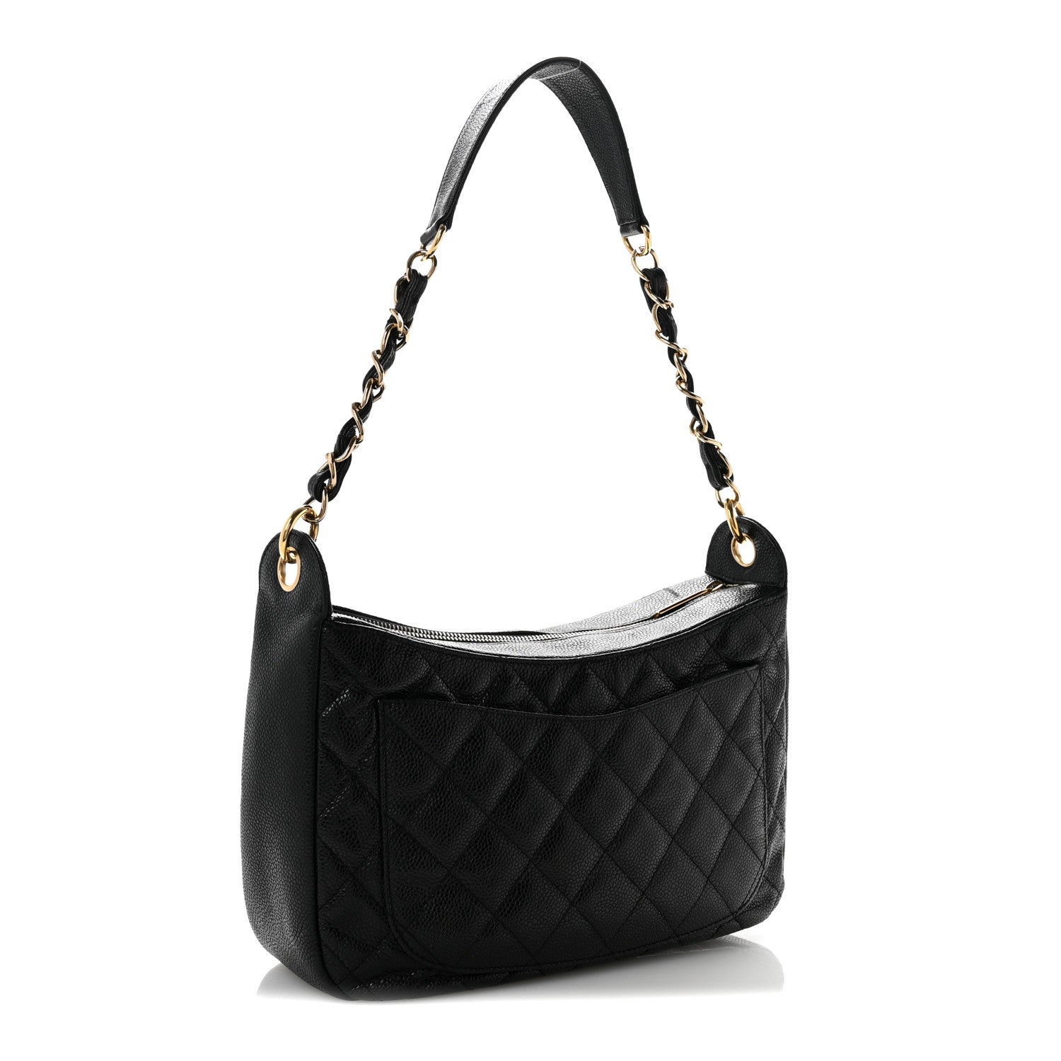 Caviar Quilted Timeless CC Shoulder Bag Black