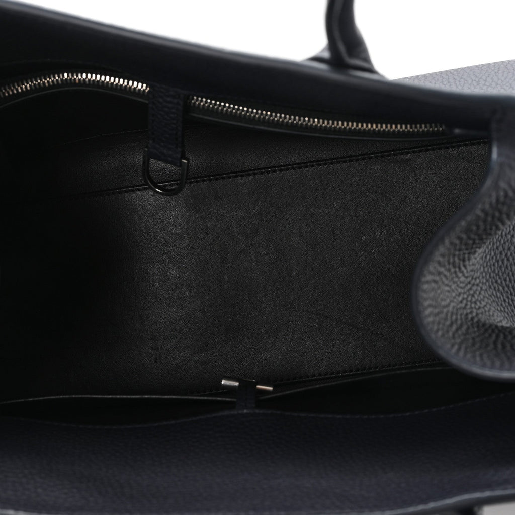 Matte Grained Calfskin Margaux Shoulder 12 Marine