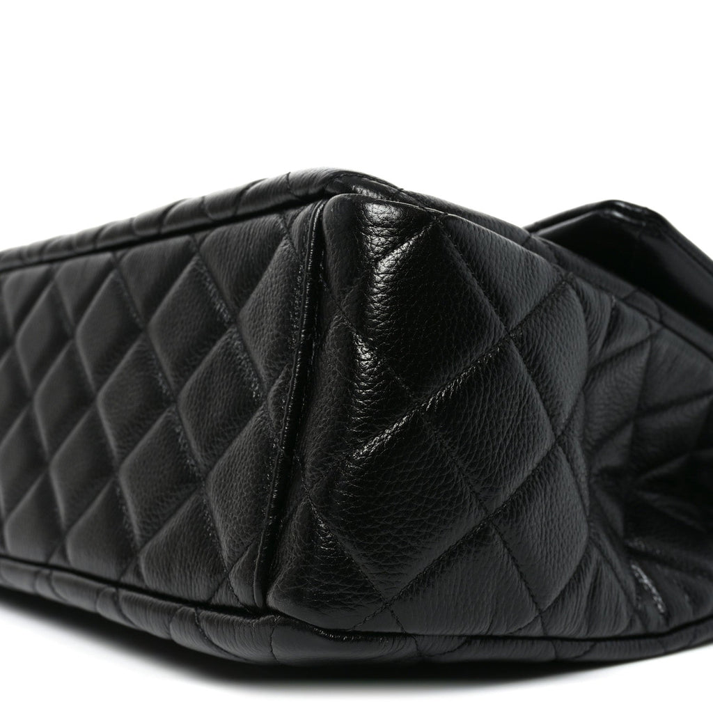 Caviar Quilted Small XXL Travel Flap Bag Black