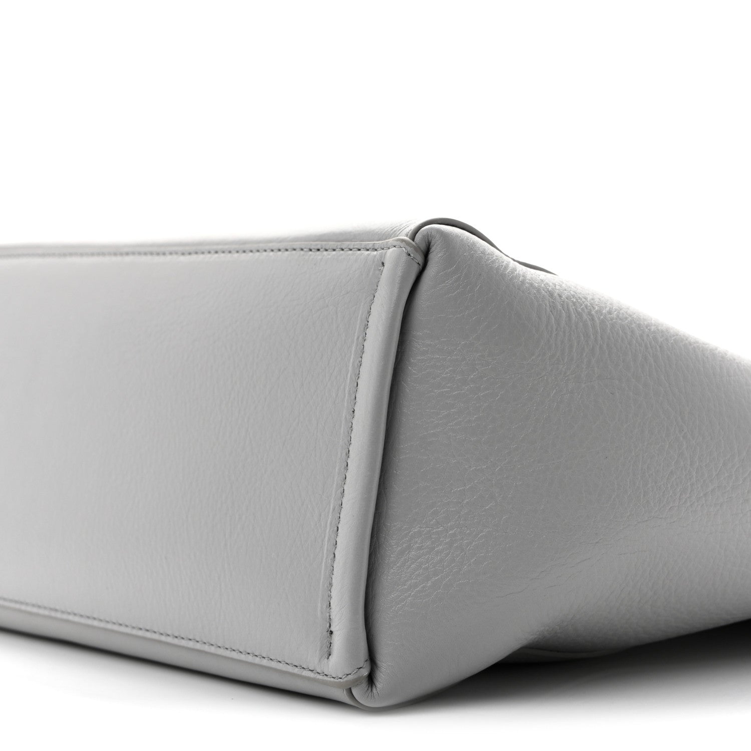 Calfskin Voyou Small North South Tote  Light Grey
