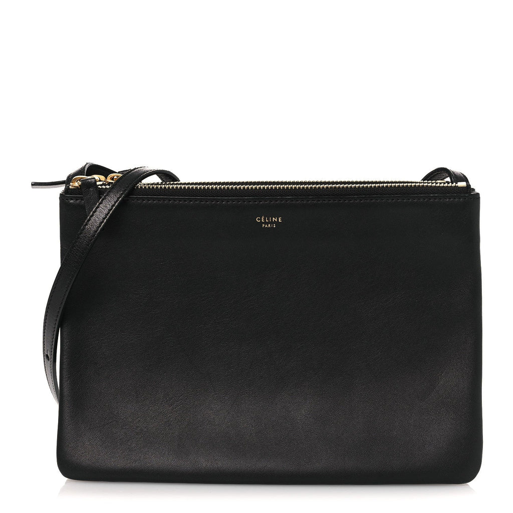 Lambskin Large Trio Crossbody Bag Black