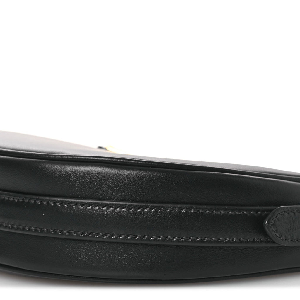 Soft Calfskin Mini Arque Shoulder Bag Black