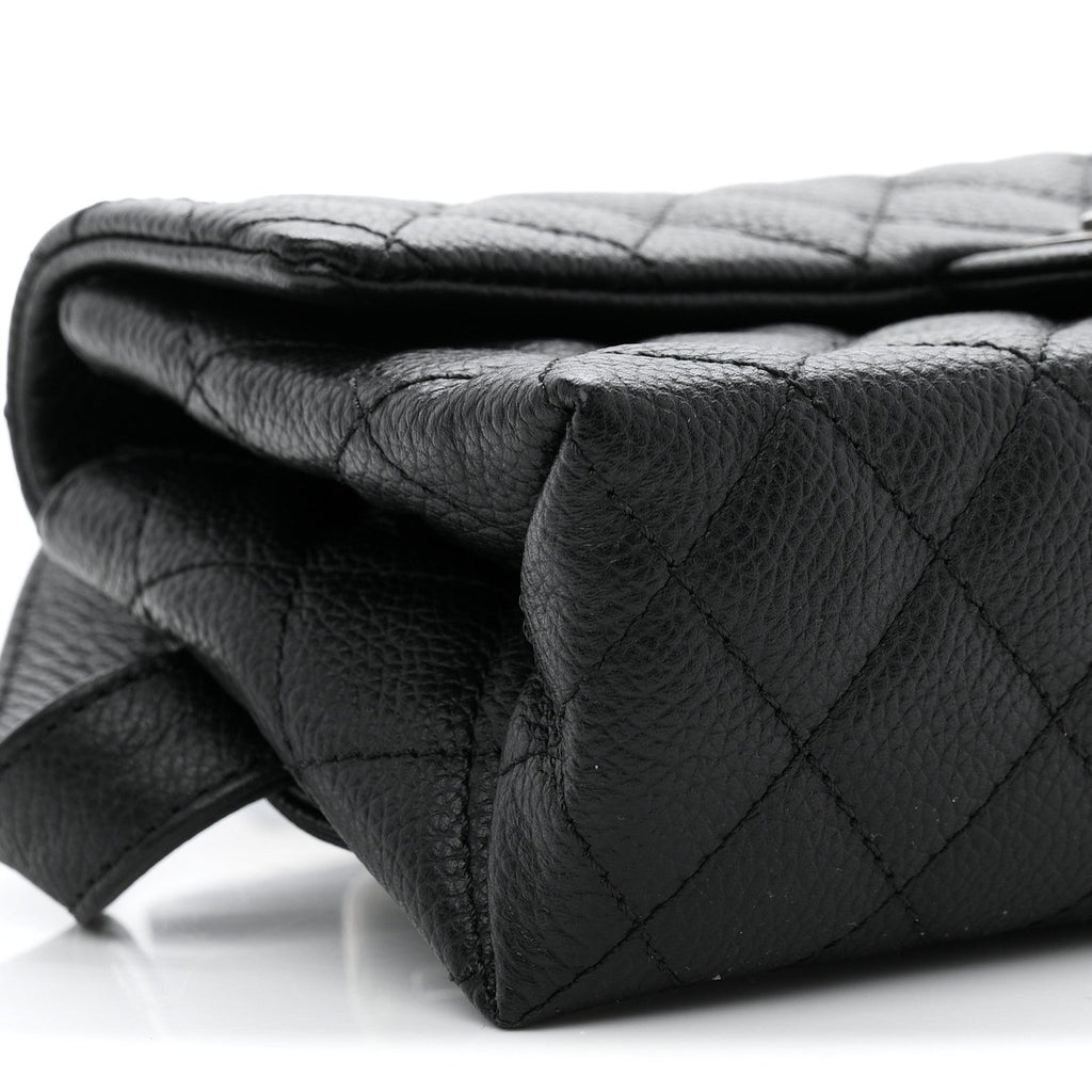 Grained Calfskin Quilted 2.55 Reissue Flap Belt Bag Clutch Black