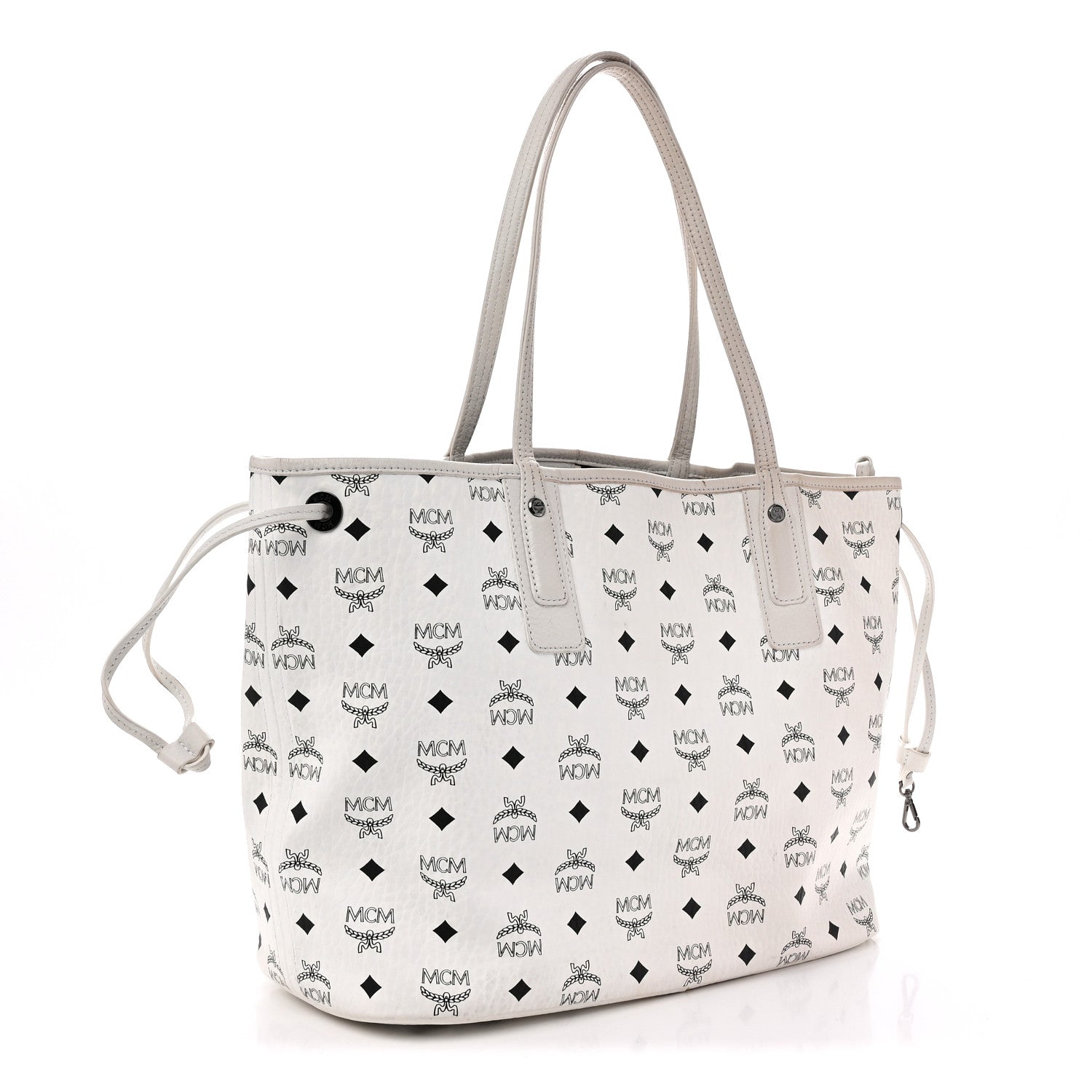 Visetos Medium Liz Reversible Shopper Tote White