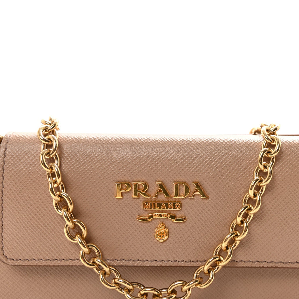 Saffiano Chain Wallet Cammeo