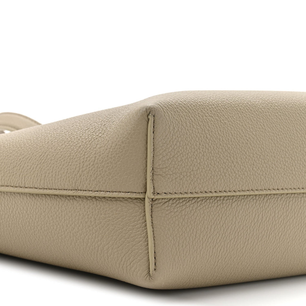 Grained Calfskin Triomphe Mini Cabas Anais Modern Taupe