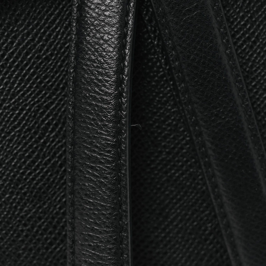 Grained Calfskin Saddle Bag Black
