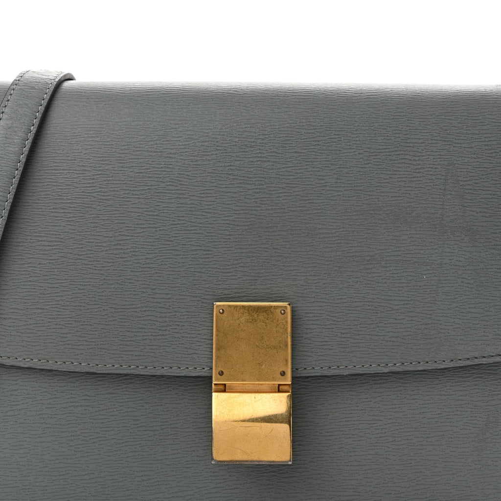 Liege Calfskin Medium Classic Box Flap Bag Storm