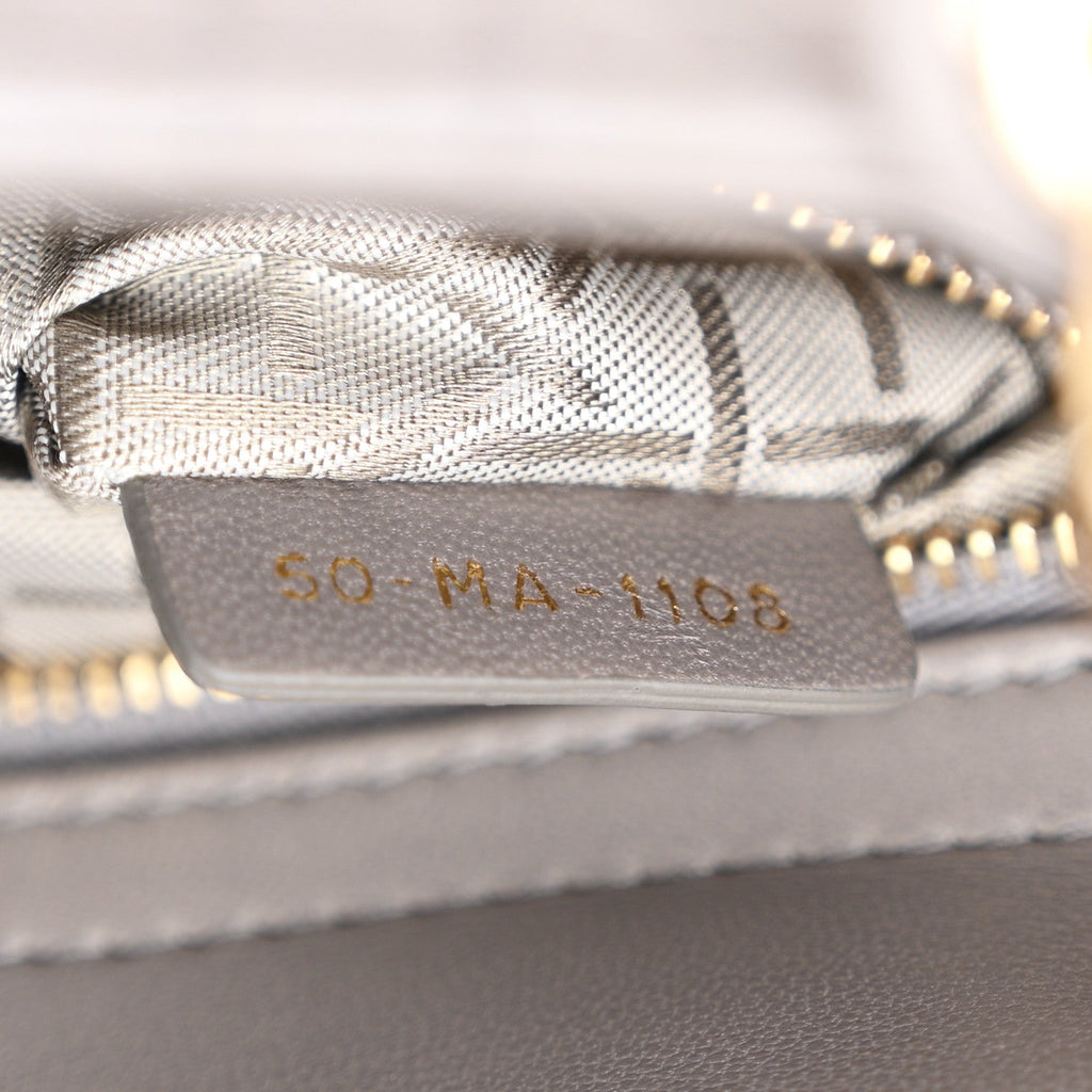 Lambskin Cannage Small Lucky Badges My Lady Dior Grey