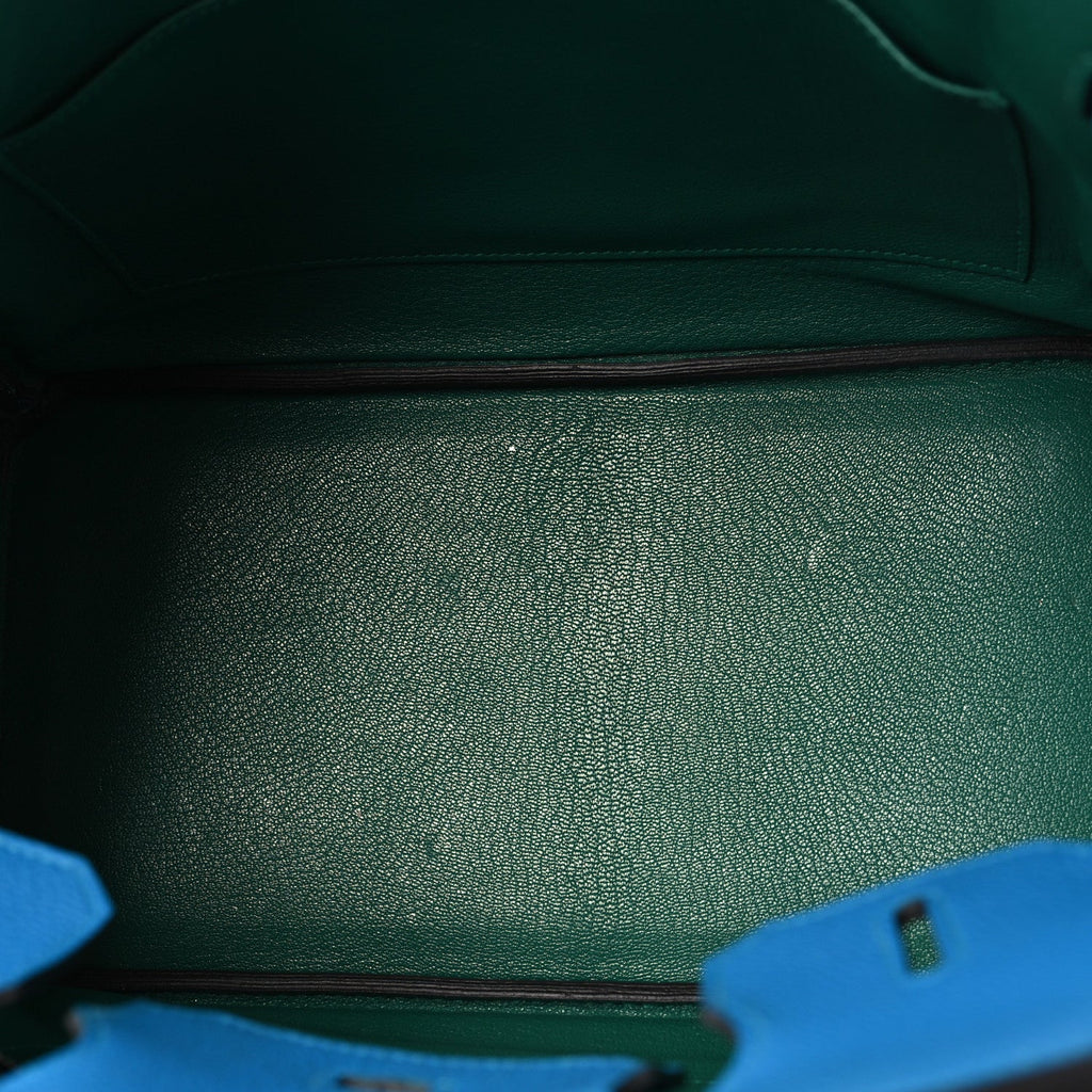 Togo Verso Birkin 30 Bleu Zanzibar Malachite
