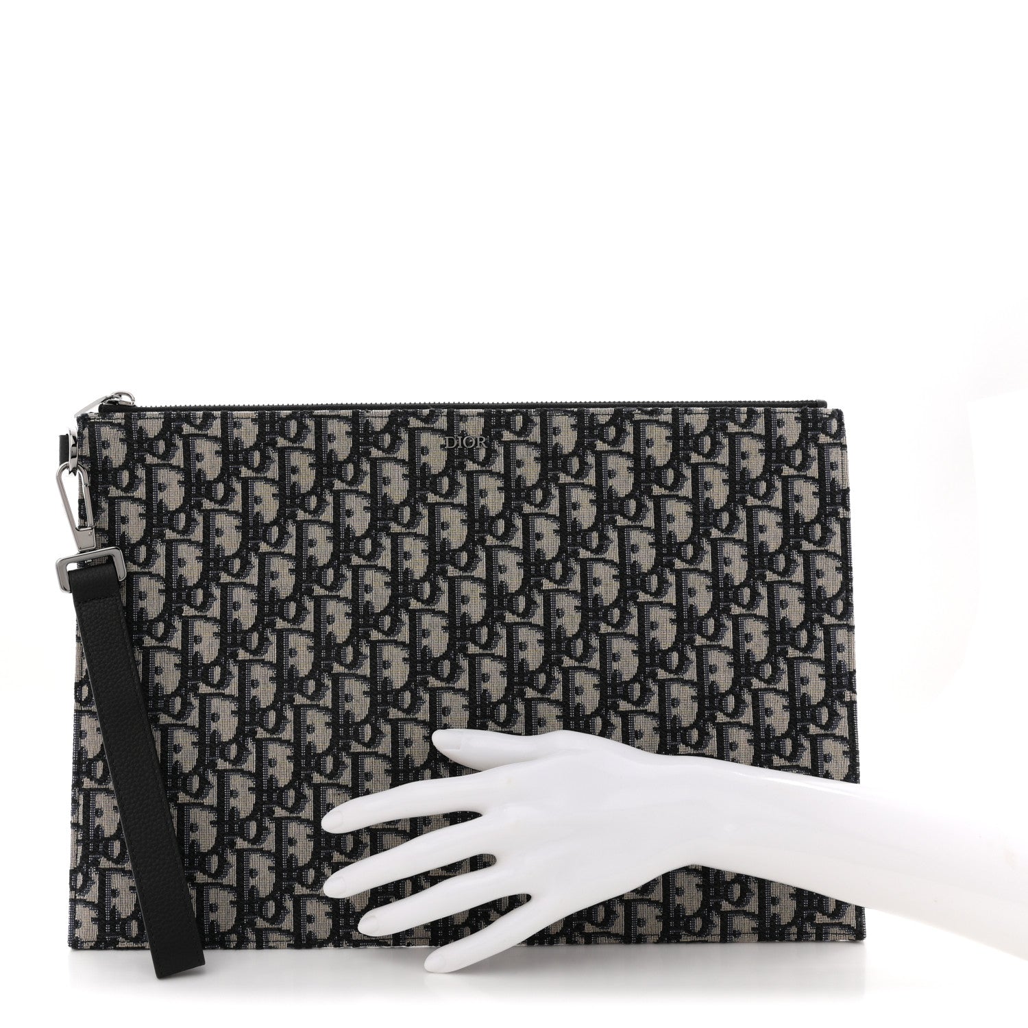Oblique A4 Flat Pouch Clutch Blue