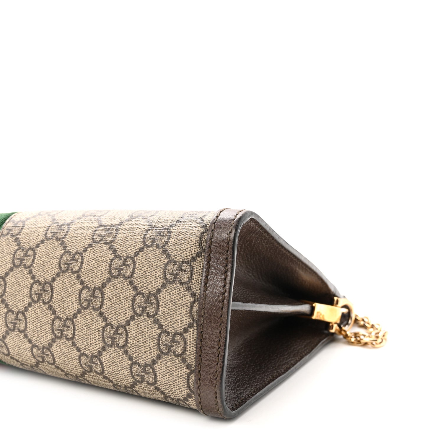 GG Supreme Monogram Web Medium Ophidia Chain Shoulder Bag Brown