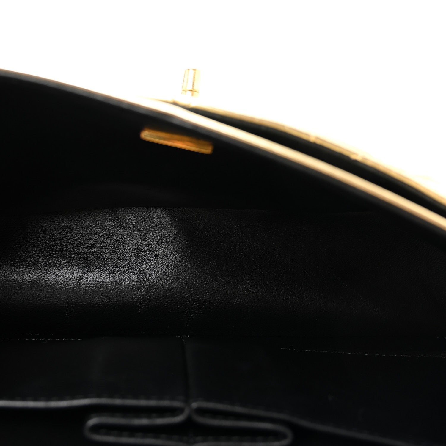 Hammered Metallic Calfskin Quilted Small Double Flap Gold