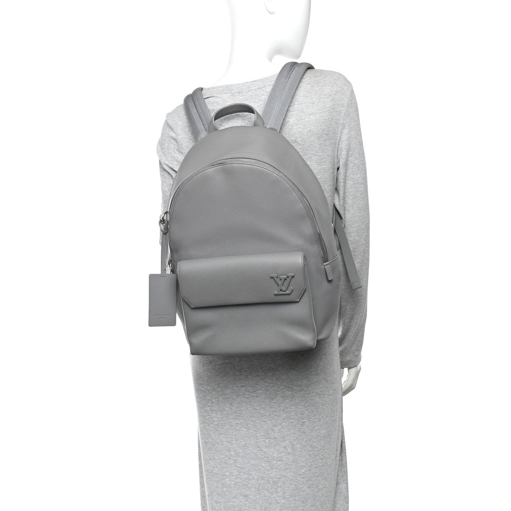 Grained Calfskin Aerogram Takeoff Backpack Grey