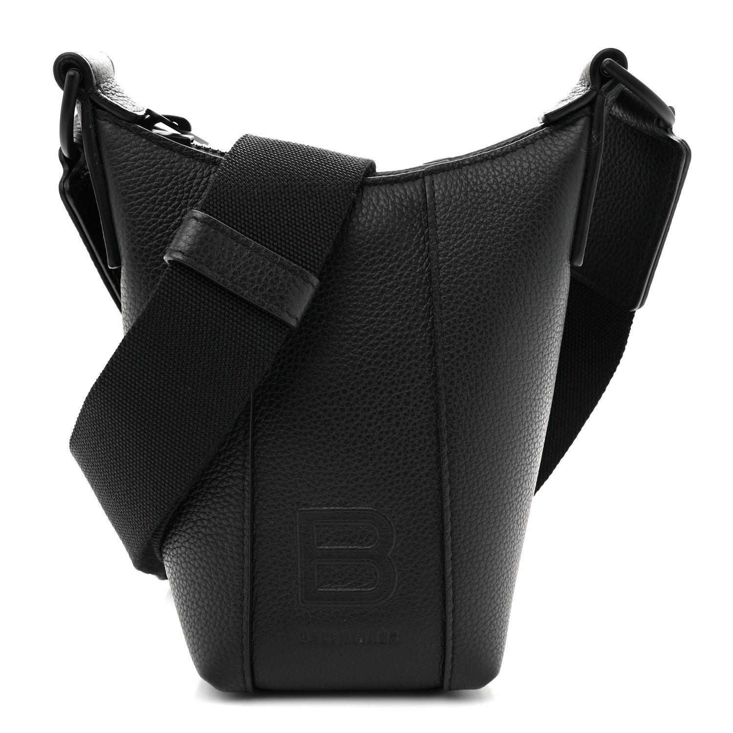 Calfskin Hourglass Phone Holder Bag Black