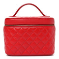 Caviar Quilted Large Vanity Pouch Red