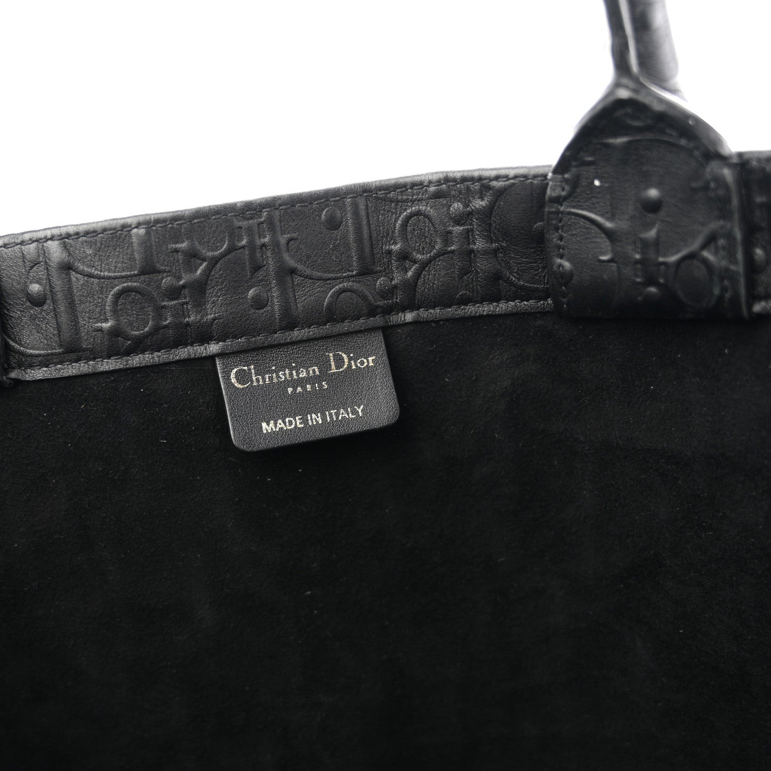Oblique Calfskin Embossed Large Book Tote TBlack