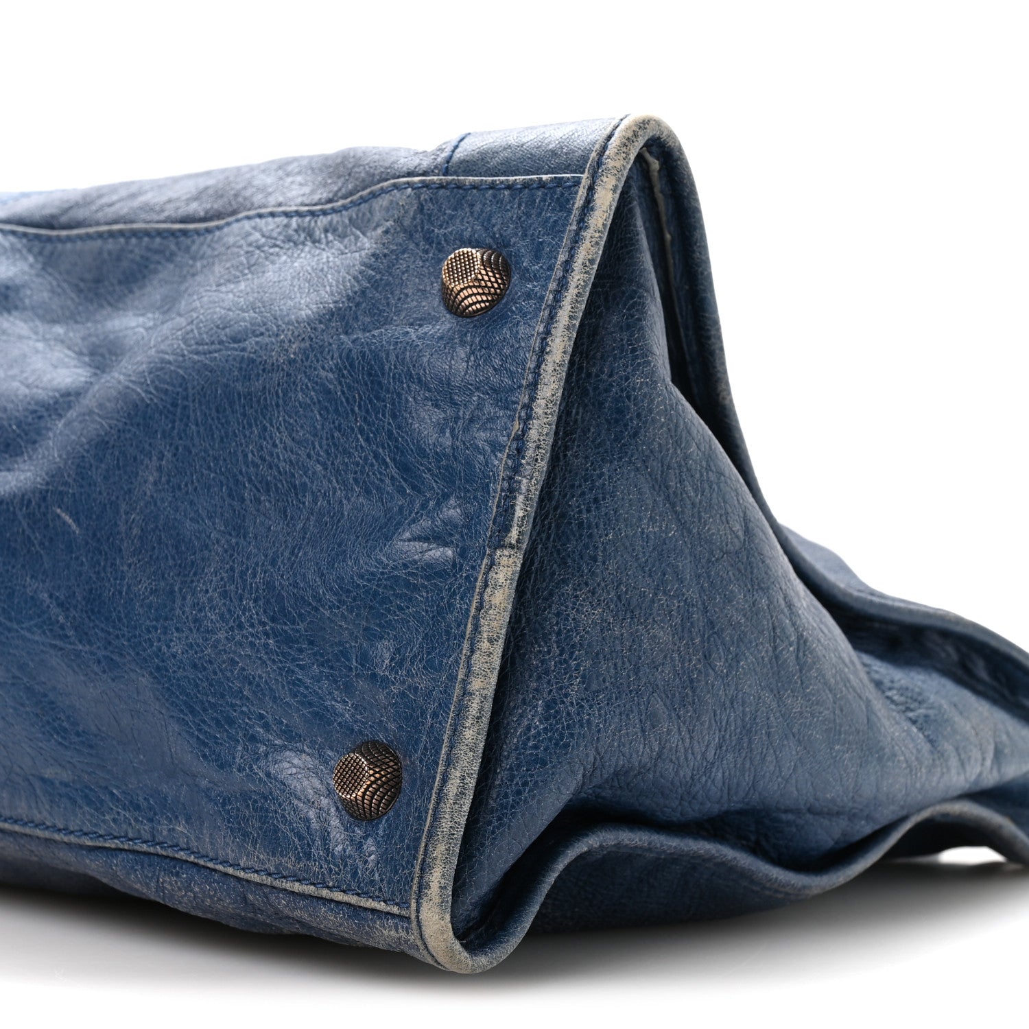 Agneau Giant 12 Gold Hardware Work Bleu Glacier