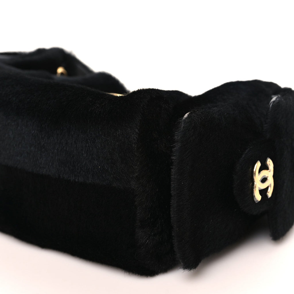 Pony Hair Mini Chanel 25 Handbag Black