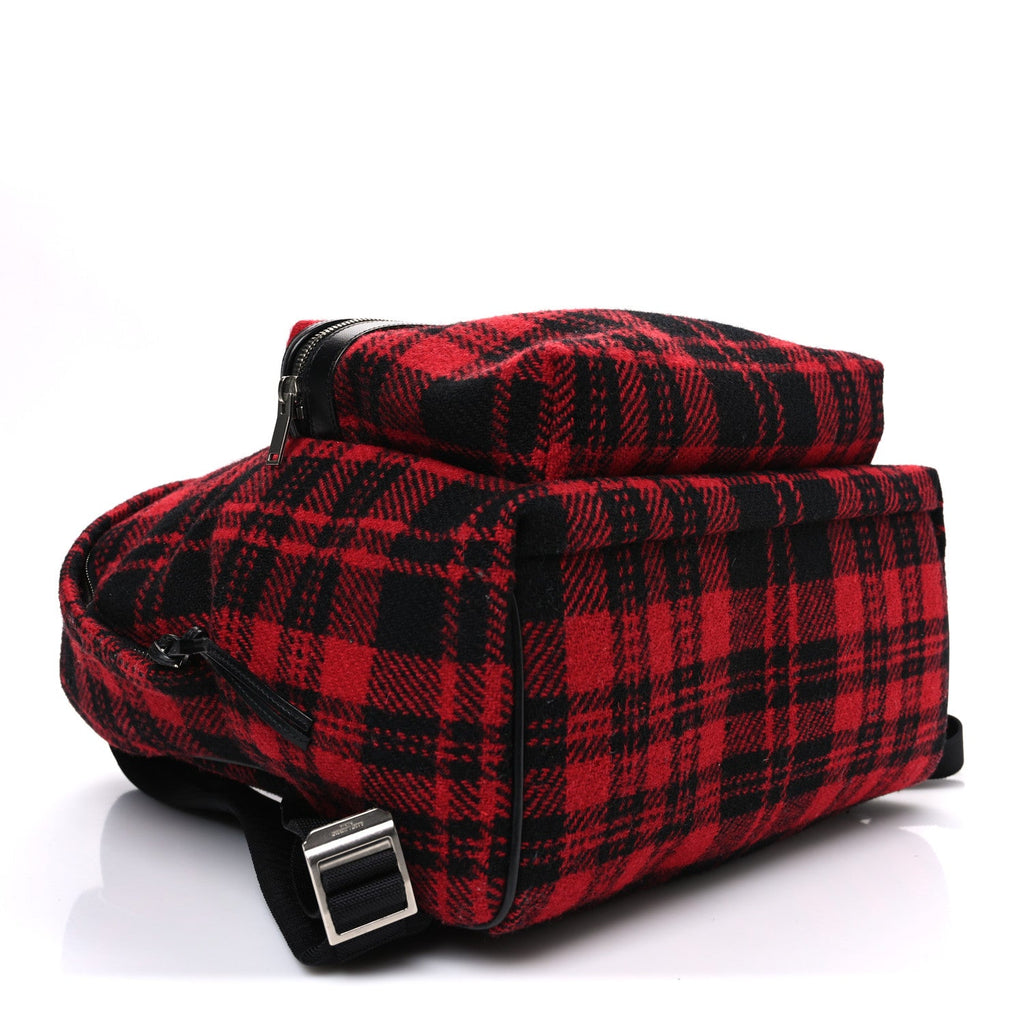 Wool Tartan City Backpack Red Black