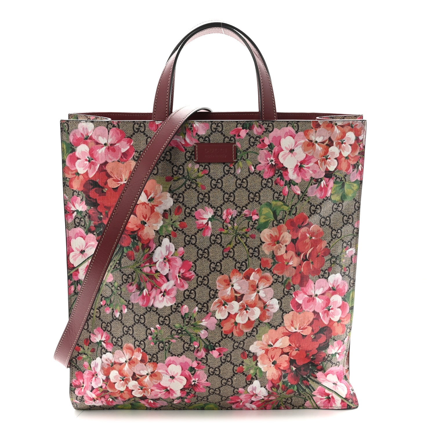 Soft GG Supreme Monogram Blooms Vertical Tote Beige Multicolor Dry Rose