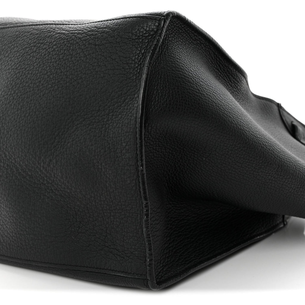 Supple Grained Calfskin Small Big Bag Black