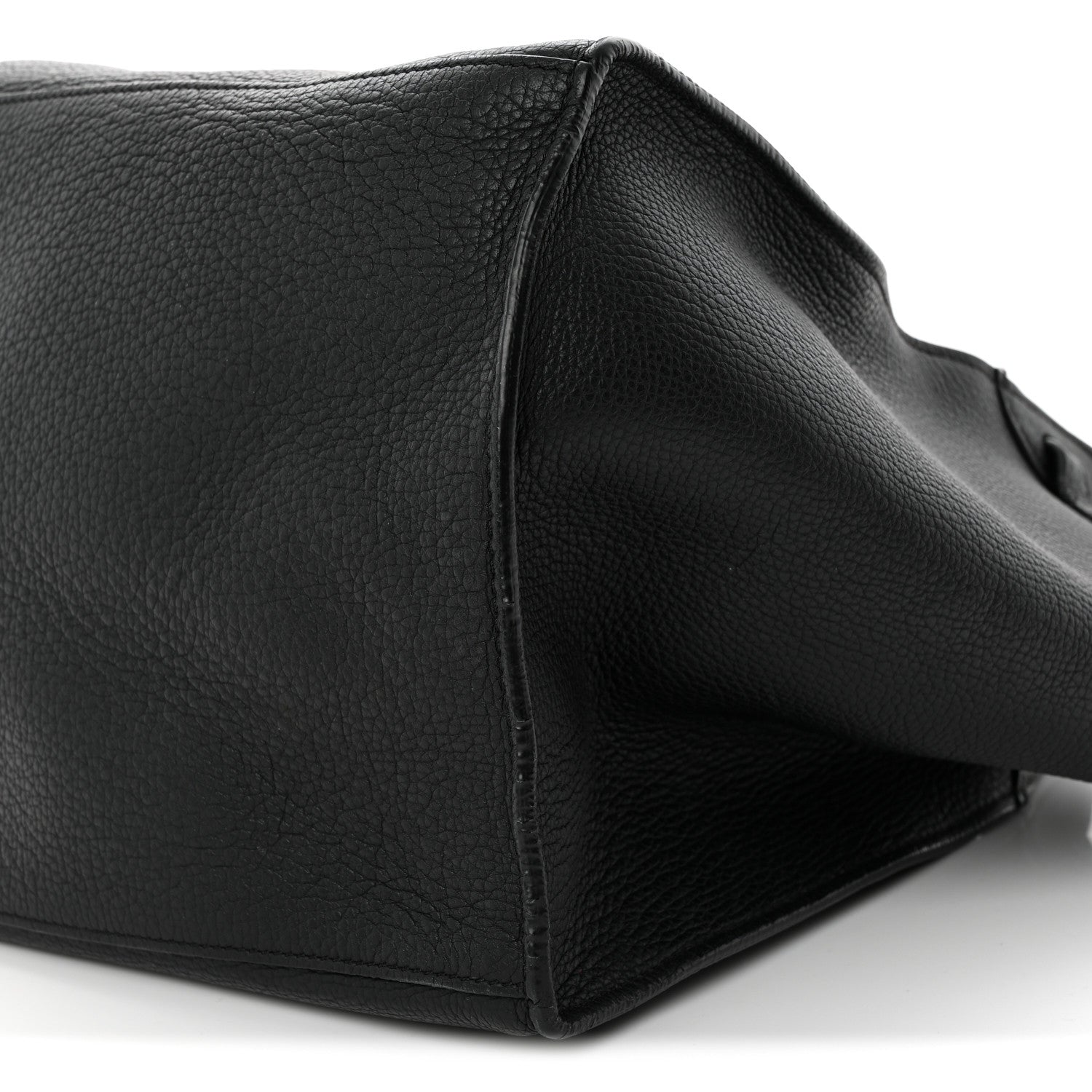 Supple Grained Calfskin Small Big Bag Black