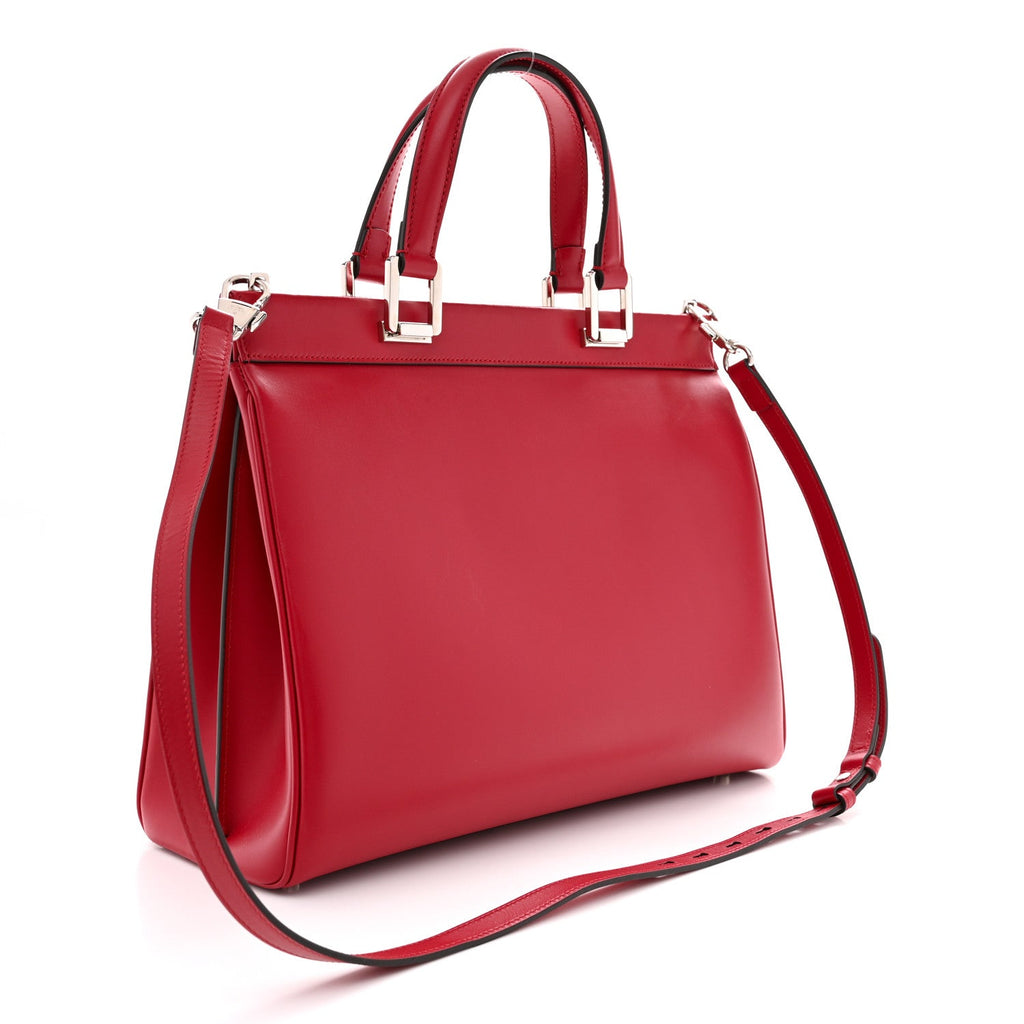 Shibuya Calfskin Medium Zumi Top Handle Bag Hibiscus Red