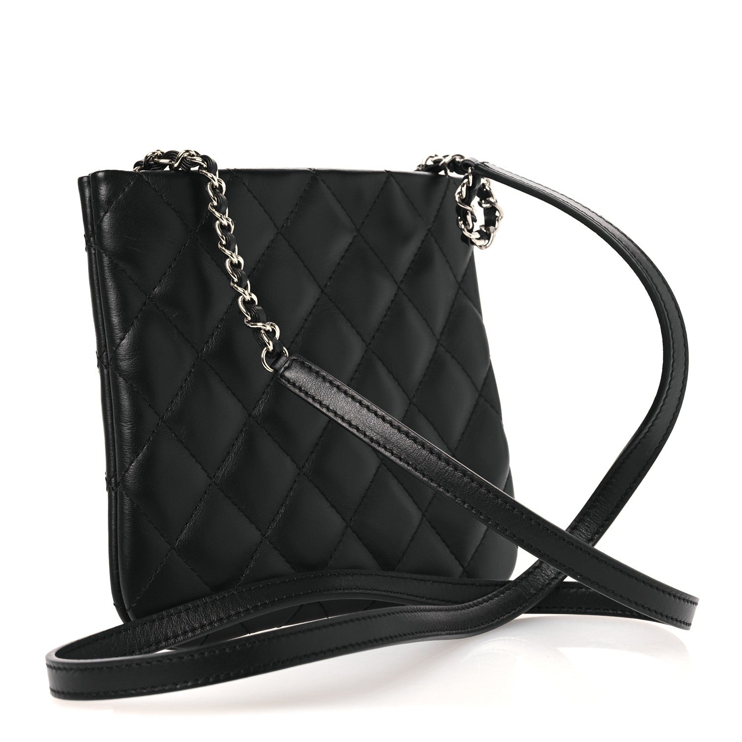 Lambskin Quilted Crossbody Bag Black