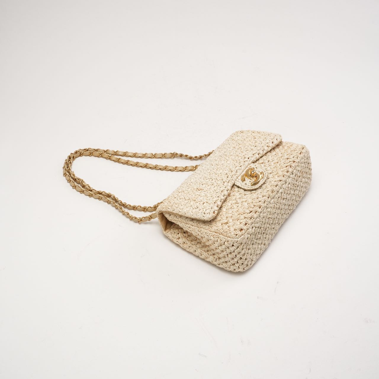 Chanel Raffia Crochet Ancient Greece Medium Flap Beige 2018