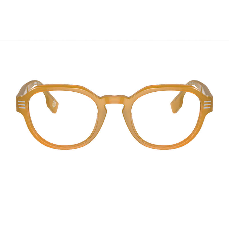 Burberry Eyeglasses Round Full Rim, Brown Frame and Clear Demo Lenses Lens BE23864094