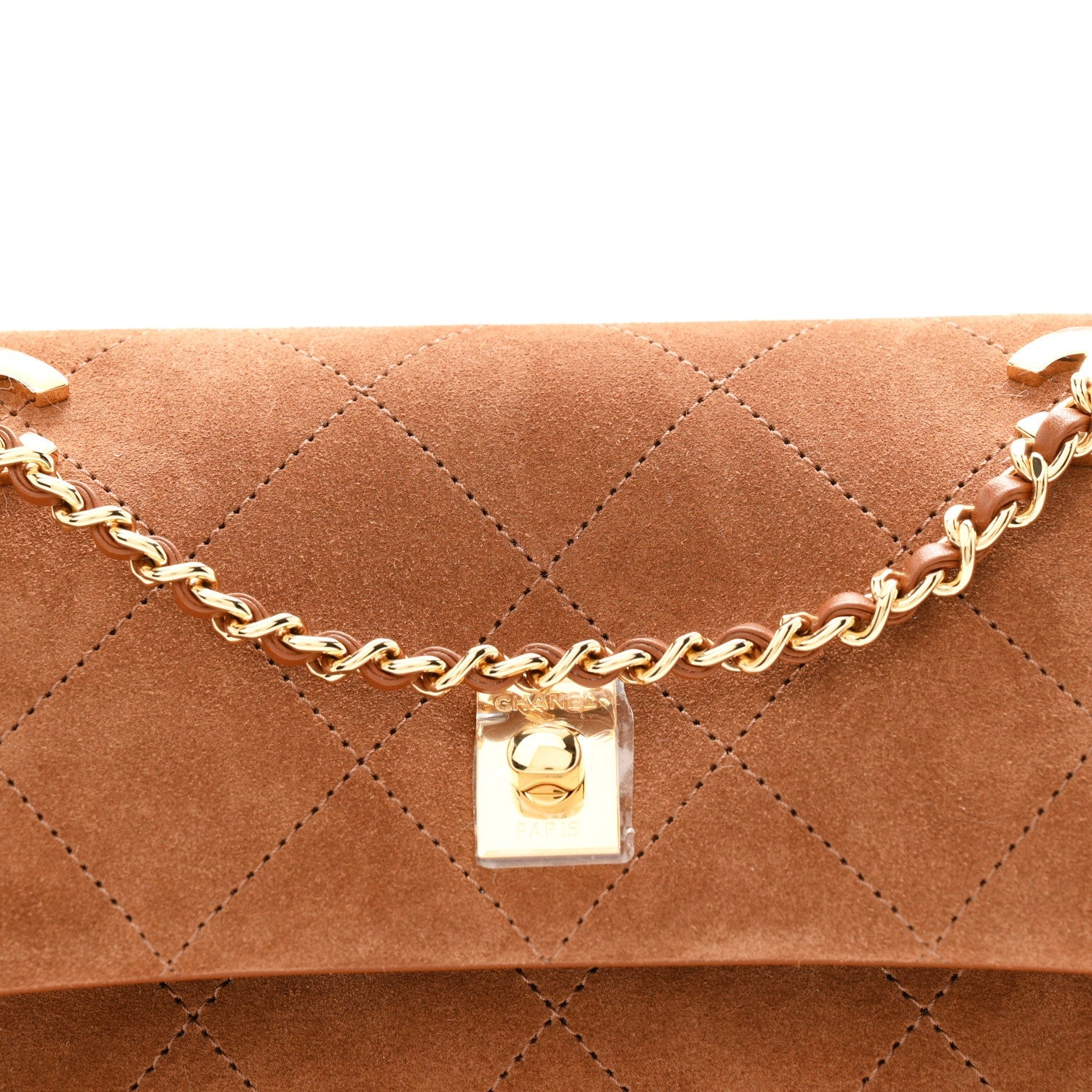 Suede Calfskin Small Eyes On You Flap Camel