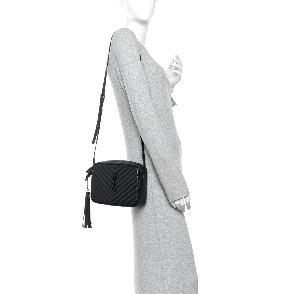 Calfskin Matelasse Monogram Monochrome Lou Camera Bag Black