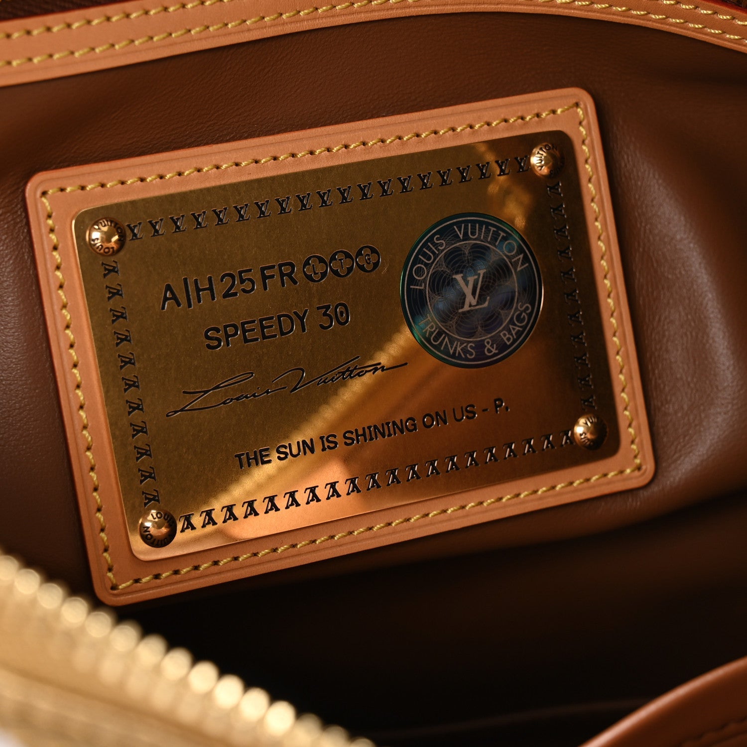 Metallic Calfskin Monogram Speedy P9 Bandouliere 30 Gold Kintsugi