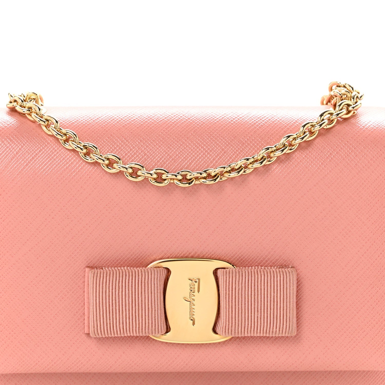 Hammered Calfskin Mini Vara Bow Crossbody Bag Pink
