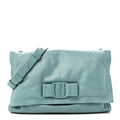 Calfskin Small Viva Bow Shoulder Bag Tyrone Turquoise