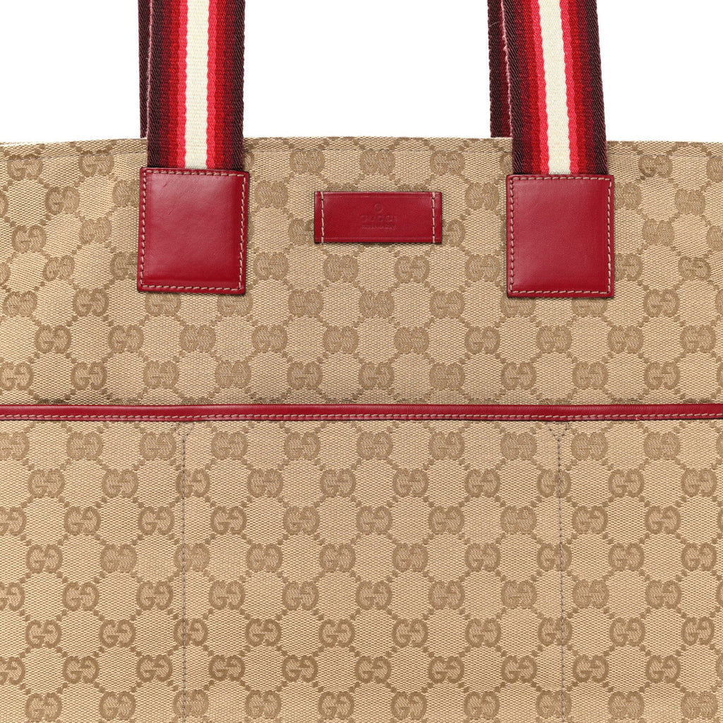 Monogram Web Large Diaper Tote Red