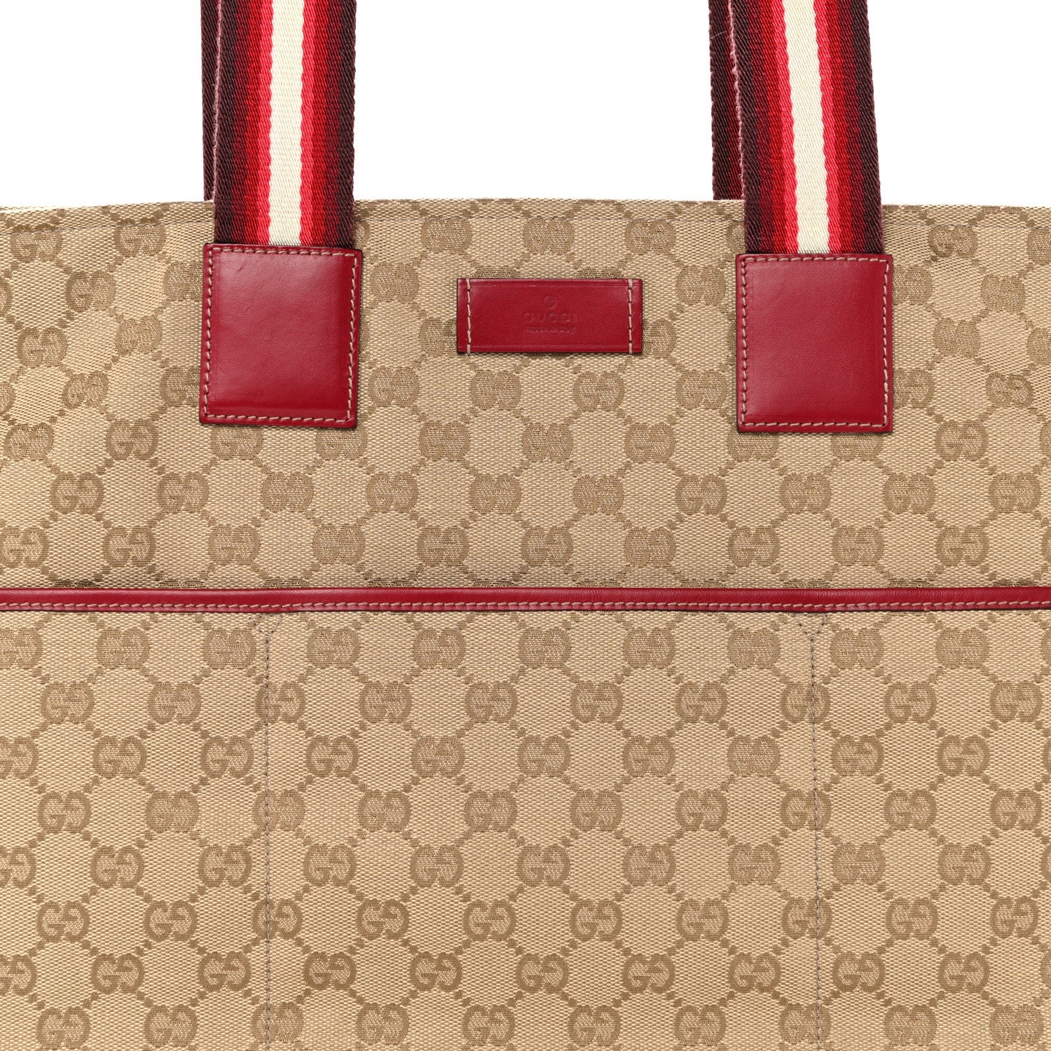 Monogram Web Large Diaper Tote Red