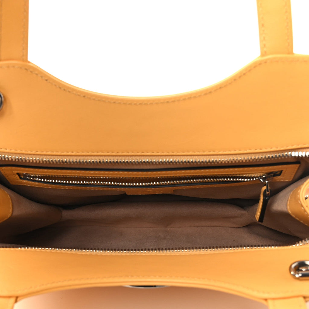 Senna Calfskin Petite GG Small Tote Bag Sunny Yellow