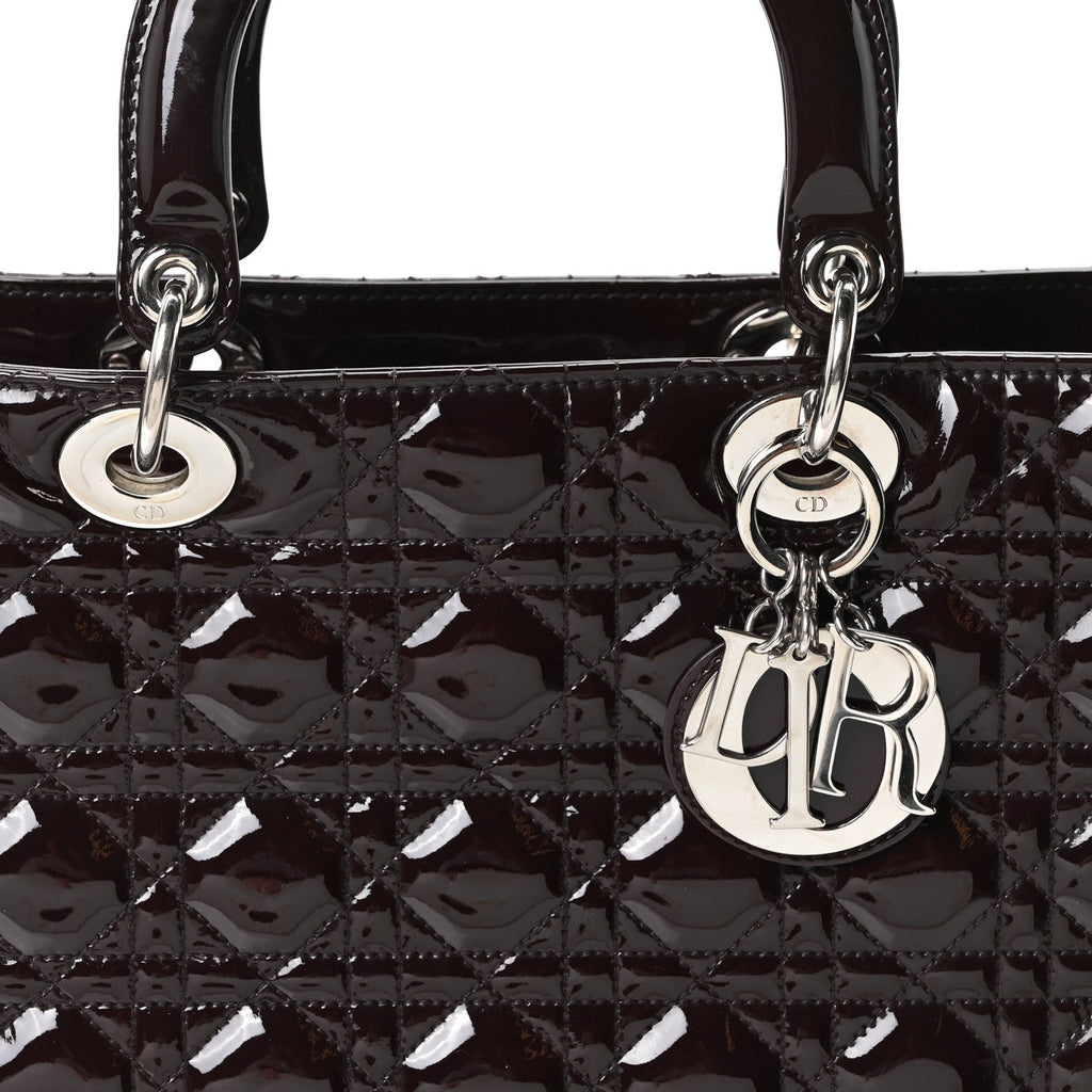 Patent Cannage Large Lady Dior Violet Purple