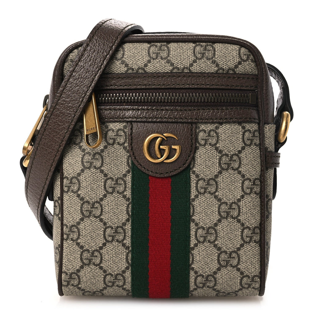 GG Supreme Monogram Web Mini Ophidia Messenger Brown