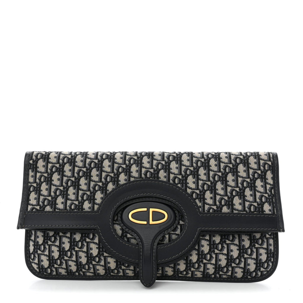 Oblique Fold Over Clutch Blue